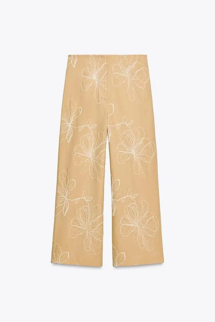 Cotton Two Piece Set For Women With Vest And Ankle Length Trousers