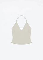 Lace Up Halter Tank And Suspender Long-sleeves Open Back Design For Chic Vibe