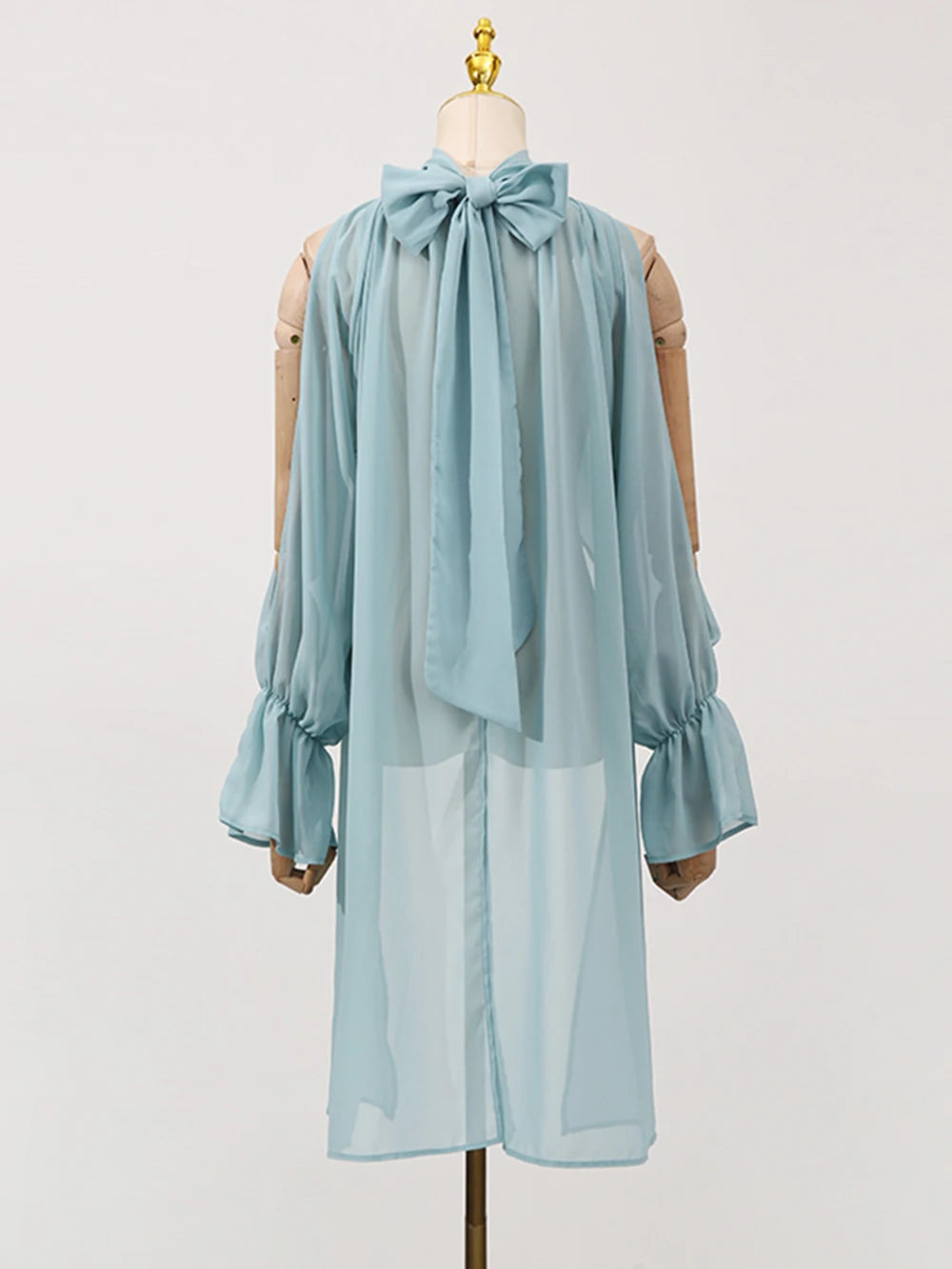 Off Shoulder Chiffon Blouse With Lightweight Fit Asymmetrical Hem And Bow Detail