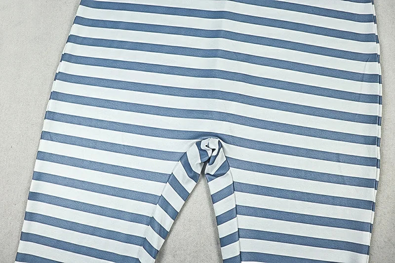 Halter Stripe Patchwork Jumpsuit