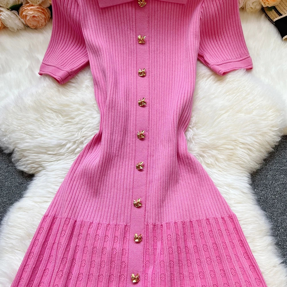 Patchwork Knitted Maxi Dress