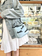 Dreamy Harajuku Bow Bucket Bag Blue Crossbody