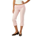 High-Waist Capri Pants With Fold-Over Waist Adjustable Drawstring Tie Detail