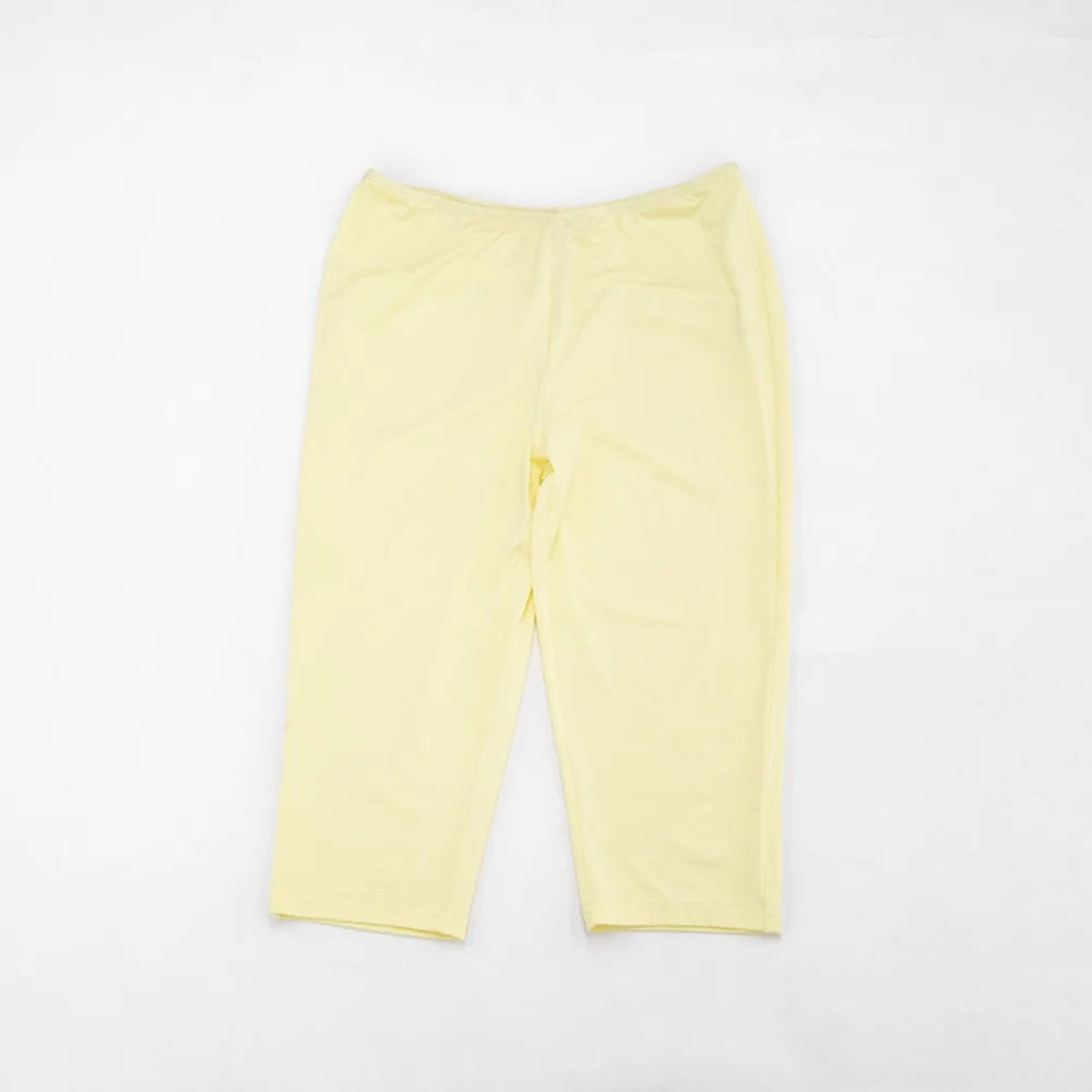 Two Piece Solid Color Set With Deep V Neck Ruched Crop Top And Capri Pants