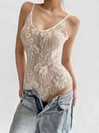Lace Top With Built In Camisole Vest Backless