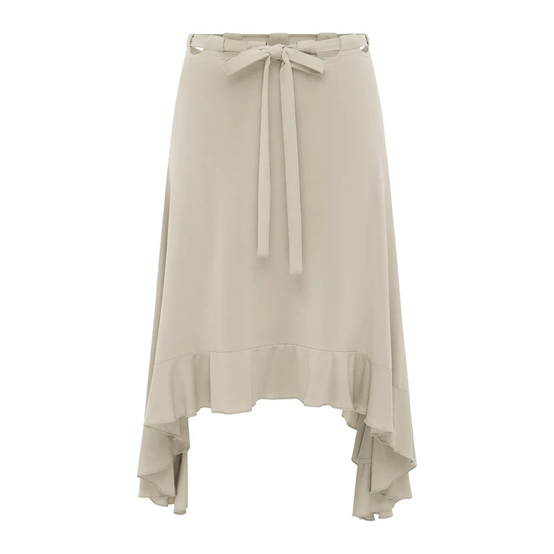 Fashion Irregular Lace Up Skirt