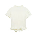 Elegant Chest Cutout Top With Elastic Waist