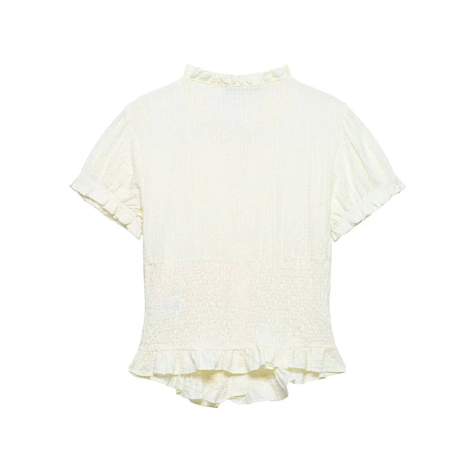 Elegant Chest Cutout Top With Elastic Waist