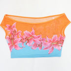 Floral Off Shoulder Crop Top And High Waist Capri Set For Summer Streetwear Vibe