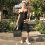 Two Piece Set For Women Sleeveless Tie Front Tank Top And Capri Pants