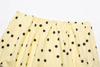 Yellow Polka Dot Two Piece Set With High-Neck Jacket And Balloon Shorts