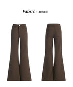 Antiwrinkle Flare Pants With Slimming Comfort Low Waisted