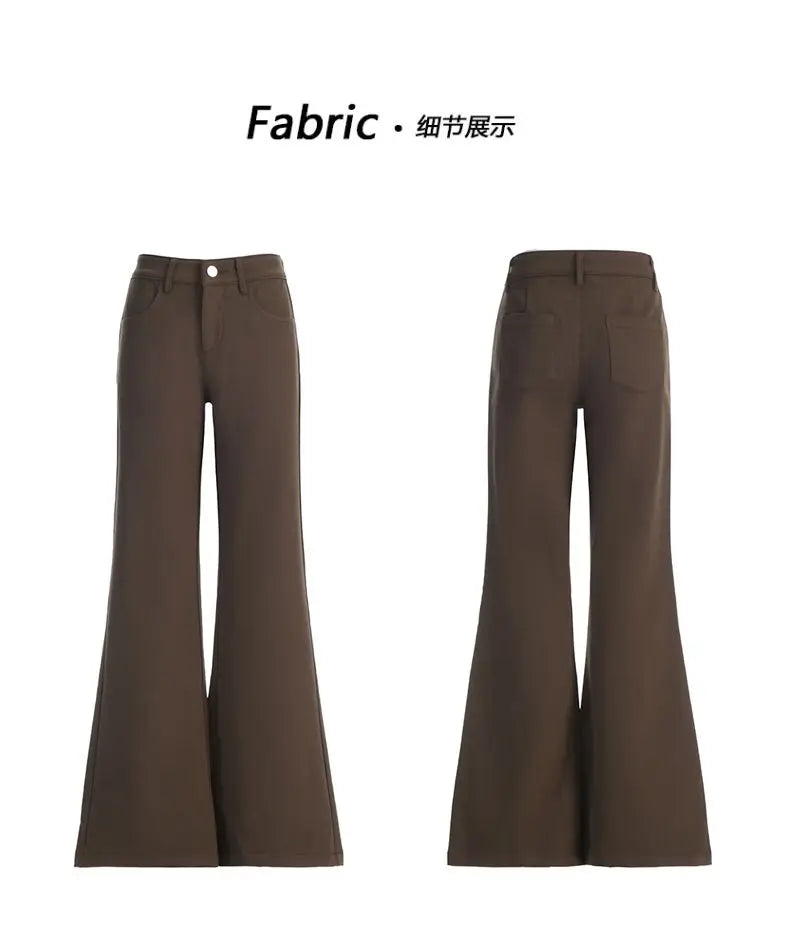 Antiwrinkle Flare Pants With Slimming Comfort Low Waisted