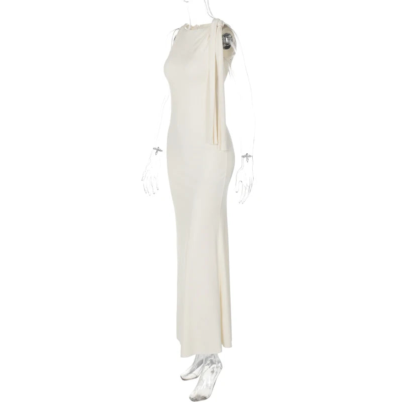 Sleeveless Bodycon Maxi Dress - Patchwork O-Neck