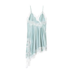 Satin Elegant Backless Lace Slip Dress