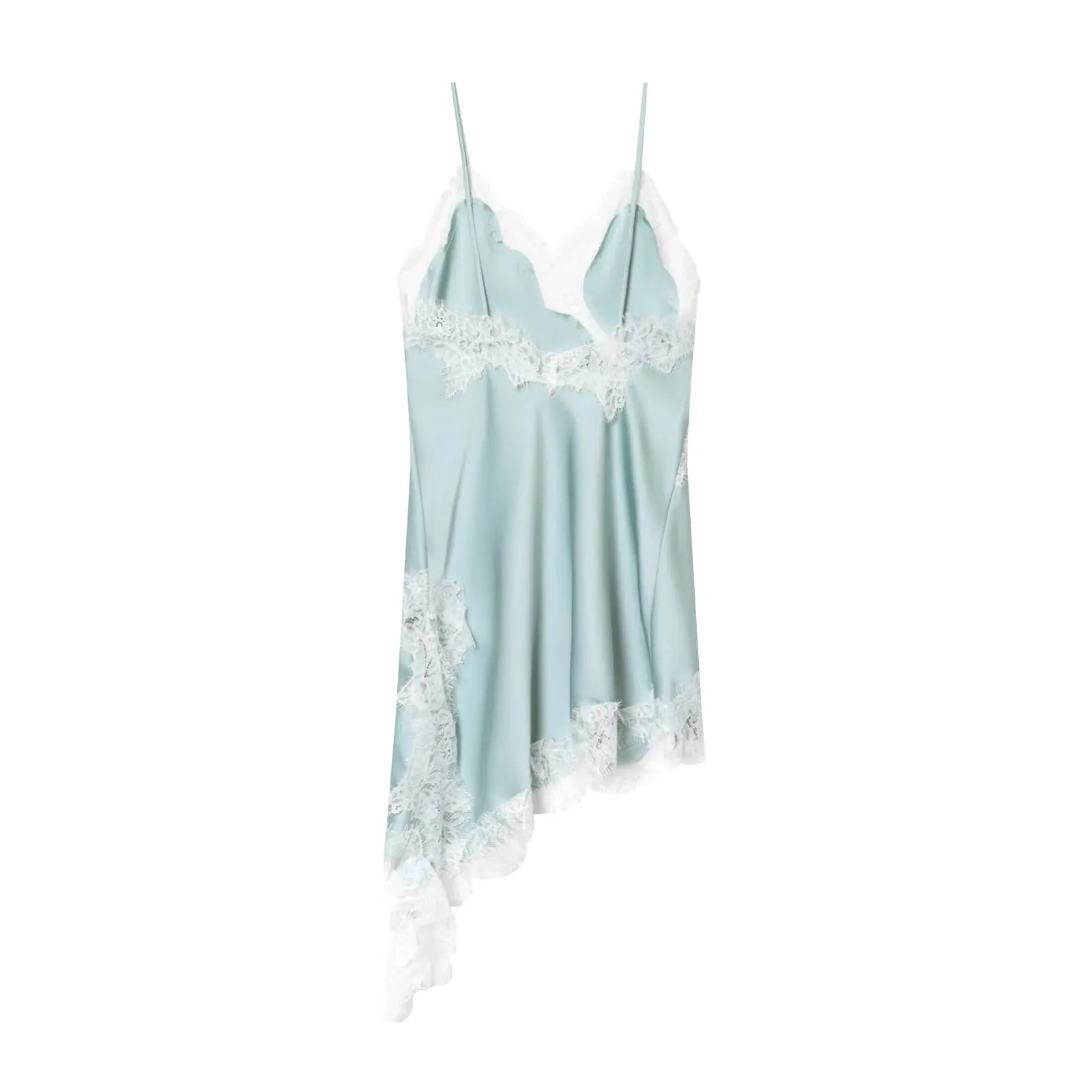 Satin Elegant Backless Lace Slip Dress