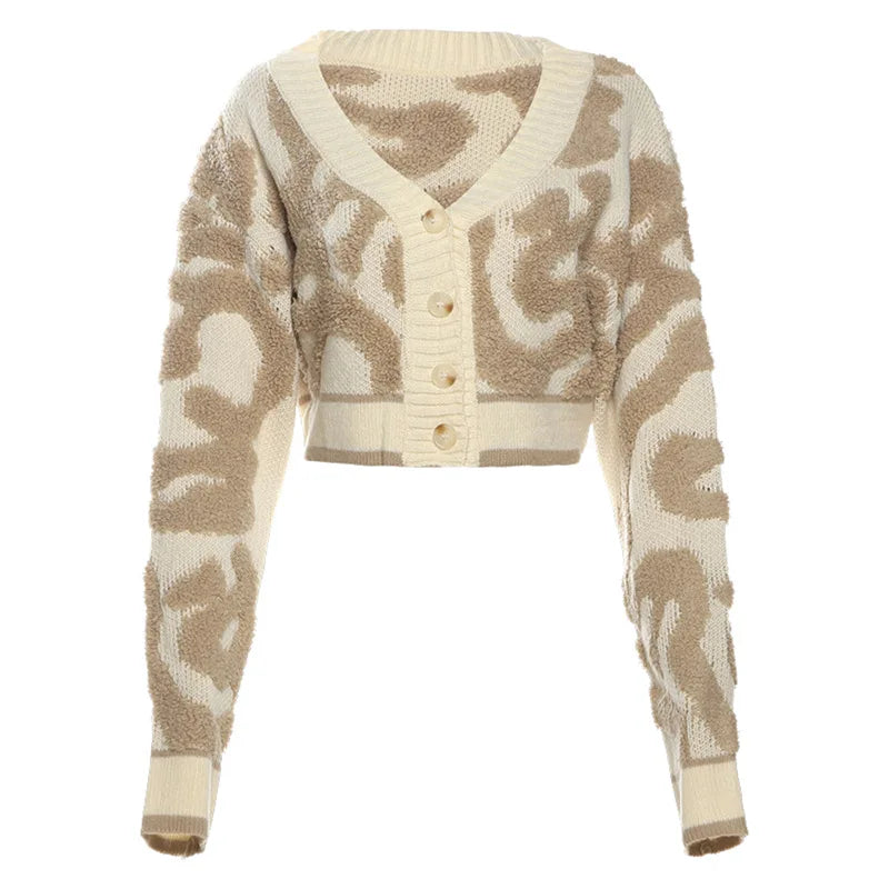 V Neck Cardigan With Button Front Cozy Knit Jumper