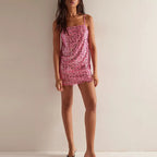 Shimmering Off Shoulder SleevelessHigh Waist Sequin Mini Dress