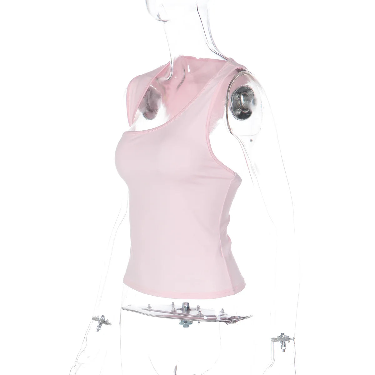 Irregular Neckline Sleeveless Tank Top For Women Slim Fit