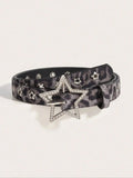 Star Studded Hollow Metal Belt for Women, Chic Everyday Accessory