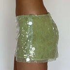 Gleaming Sequin Mini Skirt With High Waist For Nightlife Chic And Summer Party Vibes