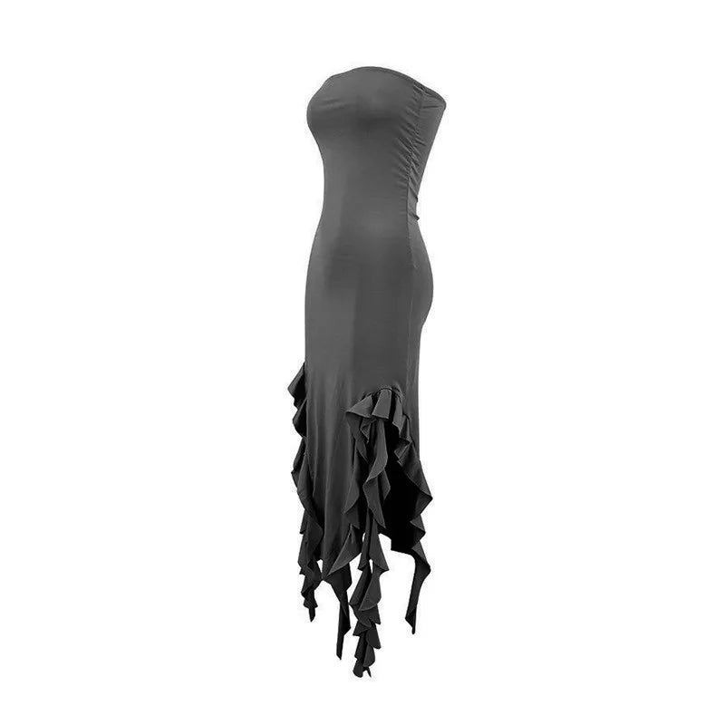Tube Top Strapless Sexy Midi Dress