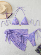 Triangle Bikini Set With Cover Up