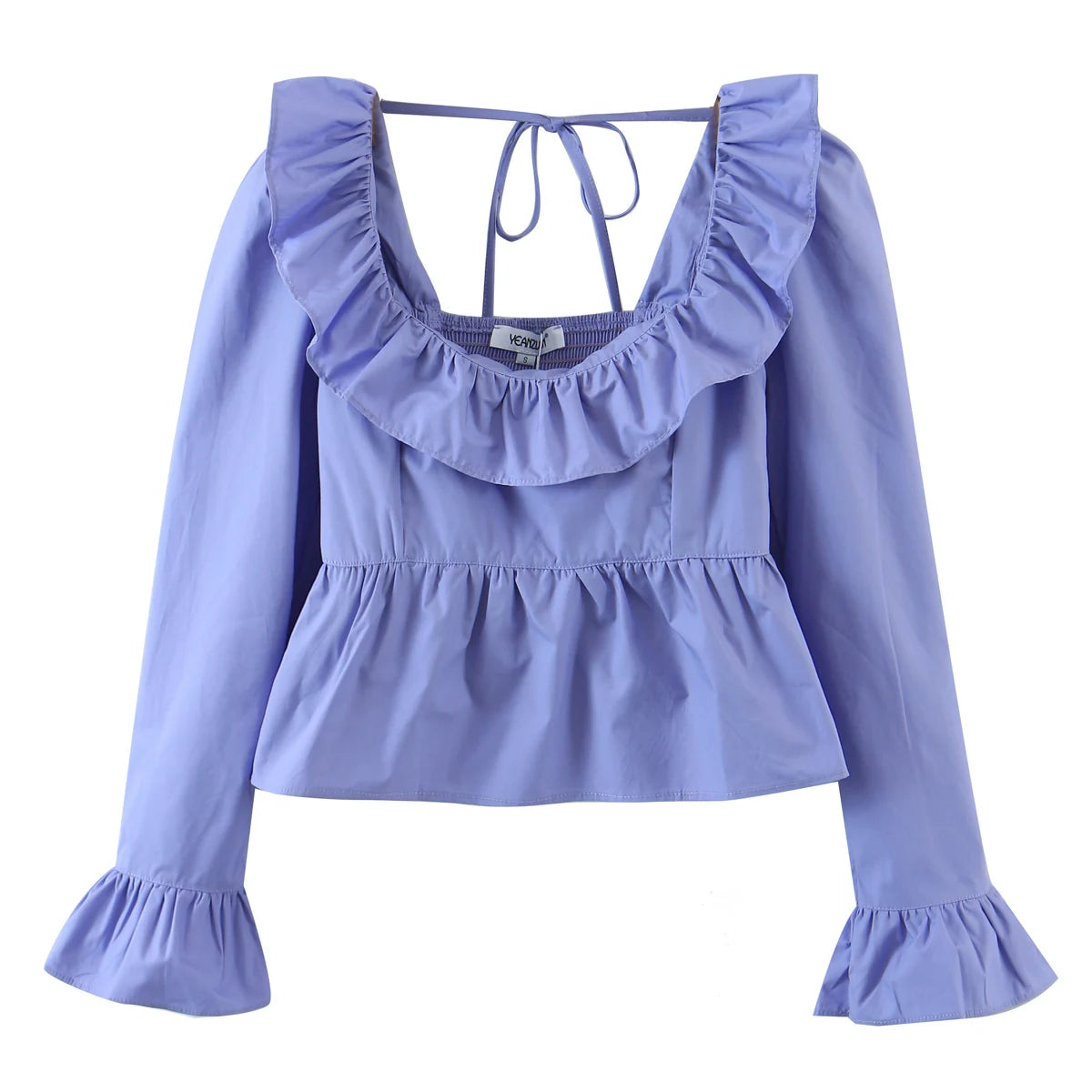Soft Ruffle Blouse With Long Sleeves