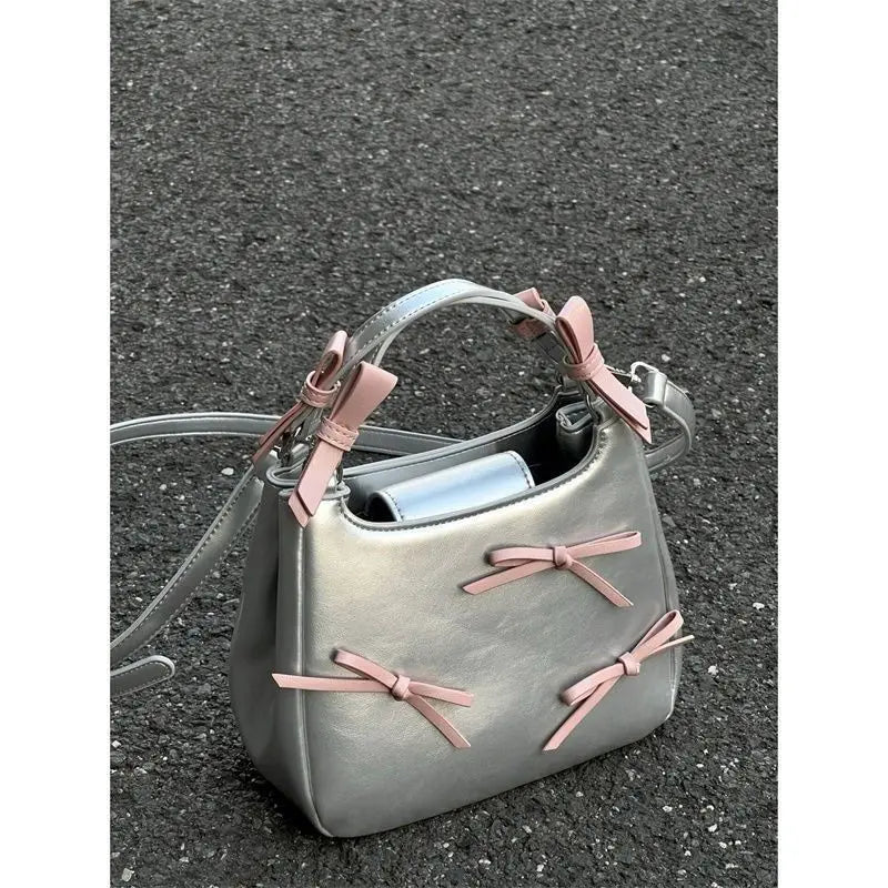 Dreamy Harajuku Bow Bucket Bag Blue Crossbody
