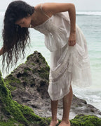 Lace Strap Boho Camisole Top Sheer Cotton Rayon Sleeveless