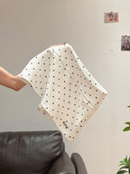 White Polka Dot Mini Skirt High Waist