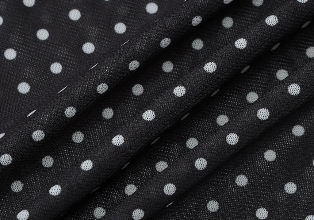 Vintage Polka Dot Dress Set With See Through Top And Long Skirt For Summer Parties