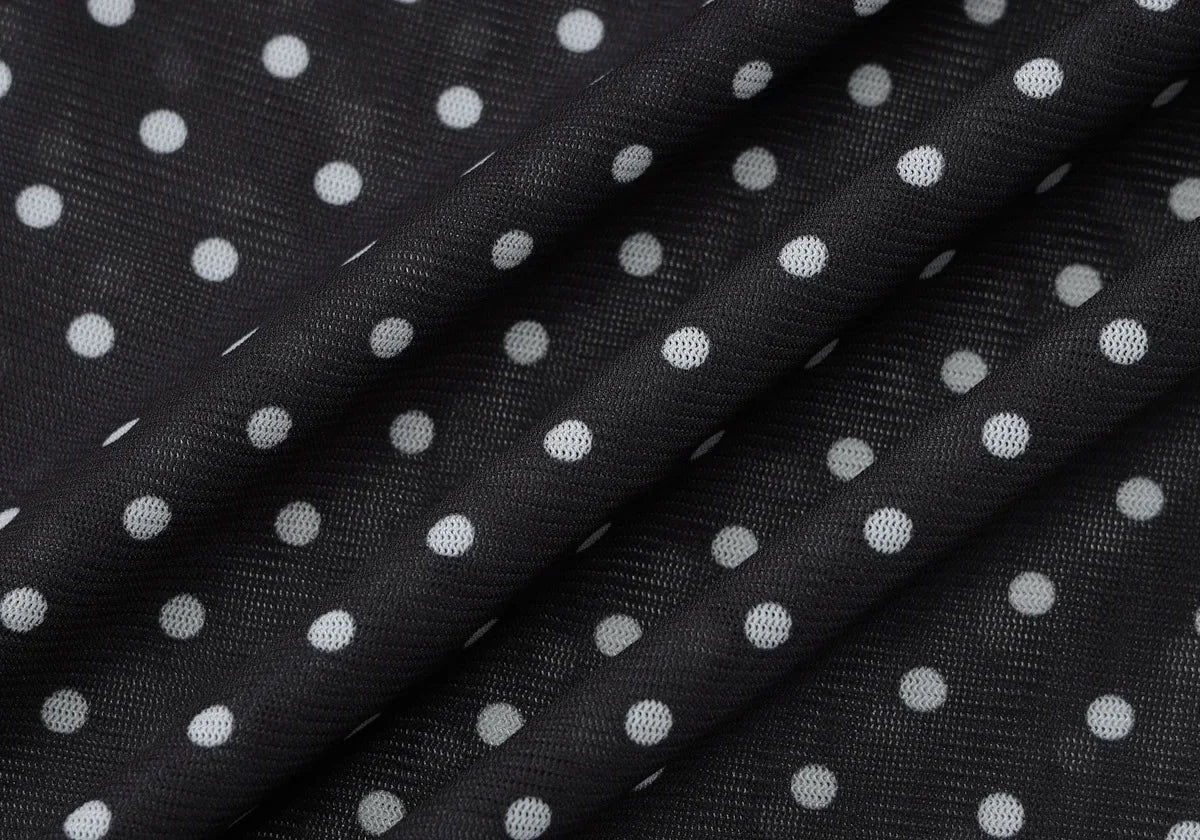 Vintage Polka Dot Dress Set With See Through Top And Long Skirt For Summer Parties