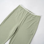 Sexy Slim Two Piece Set For Women Short Sleeve Square Collar Top High Waist Pants