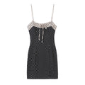 Black Polka Dot Summer Mini Dress With Bow Detail Sleeveless Slimming Waist