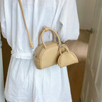 Mini PU Leather Crossbody Bag Set For Women With Short Handle Purses