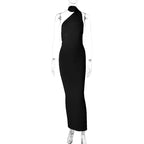 One Shoulder Backless Ruched Dress
