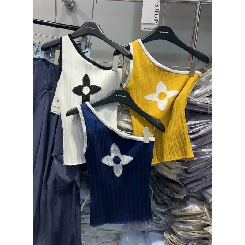 Dreamy Patchwork Camisole With Skew Collar