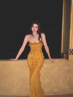 Floral Mesh Strap Dress With Sleeveless Wrap Chest Backless Camisole Silhouette