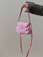 Contrast Color Star Print Crossbody Bag for Women Lightweight Shoulder Purse With Buckle