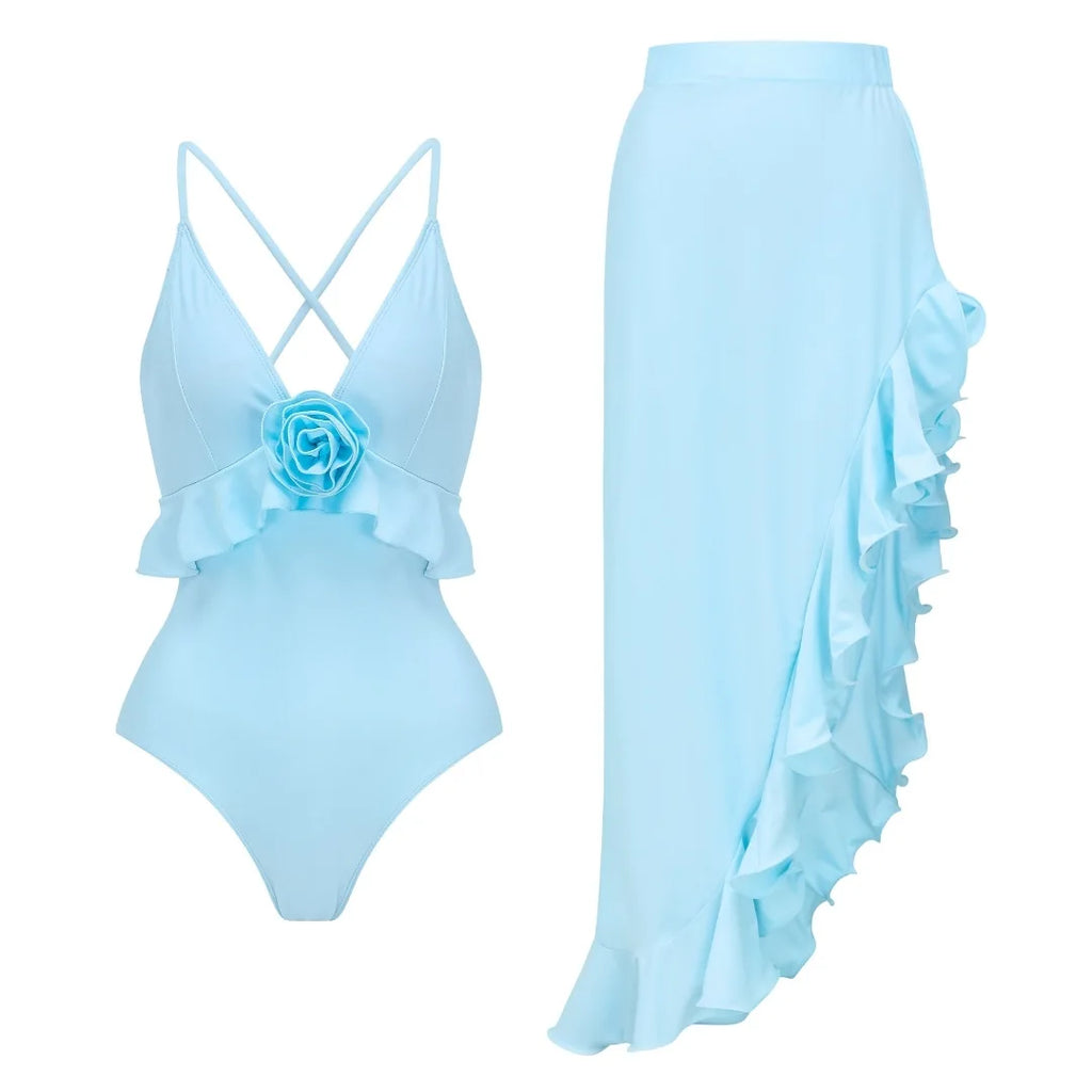 Floral Print Breeze Ruffle One Piece Swimsuit For Women