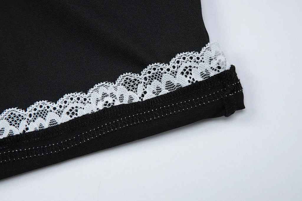 Women Sexy Backless Lace Ruffles Patchwork Halter Jumpsuit