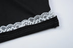 Women Sexy Backless Lace Ruffles Patchwork Halter Jumpsuit