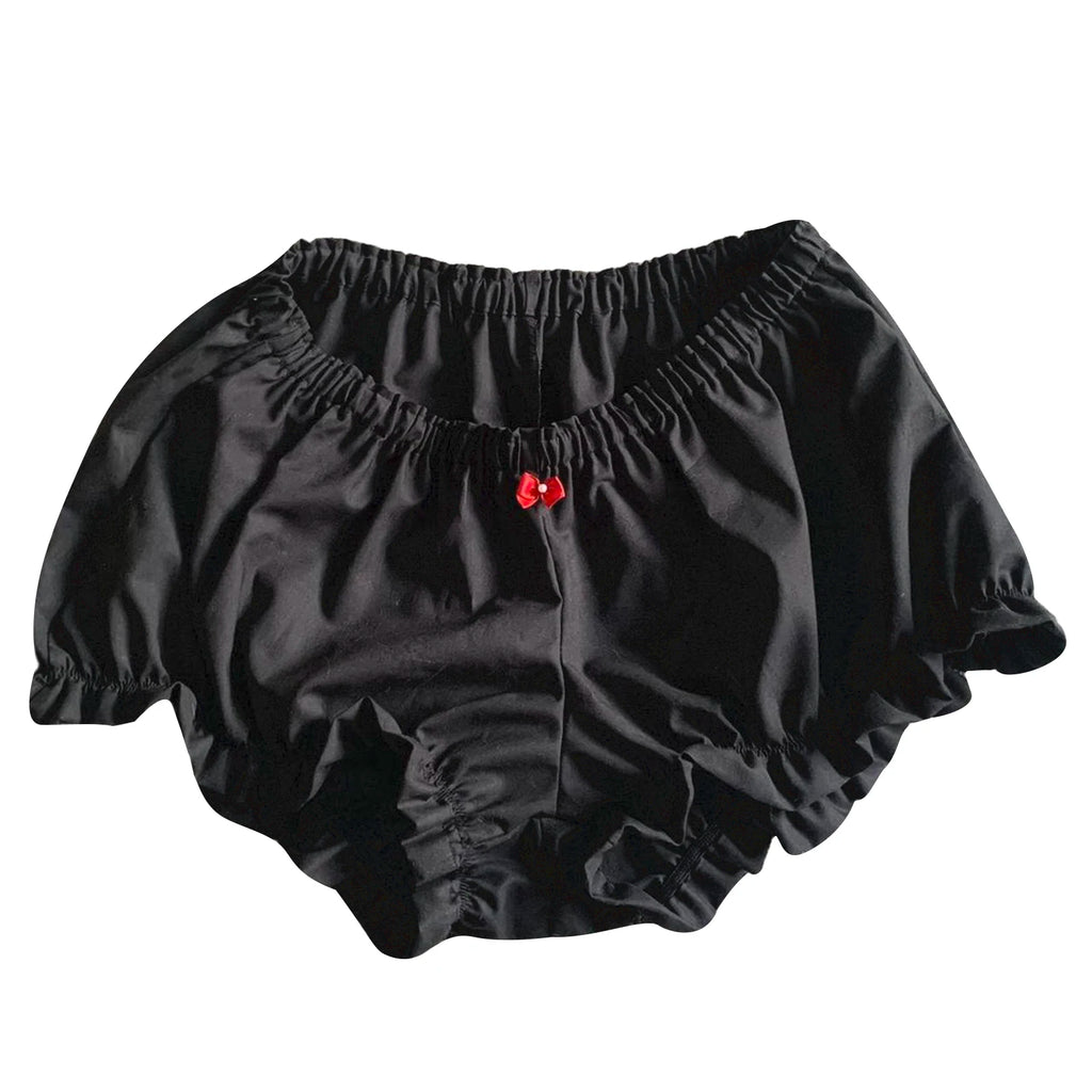 Cozy Kawaii Plaid Pajama Shorts With Elastic Waist Ruffle Trim