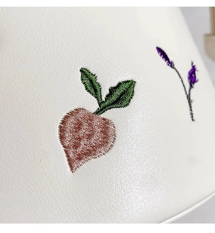 Whisper Bloom Embroidered Floral Bucket Bag With Textured Surface For Everyday Chic And Elegant Casual Carry