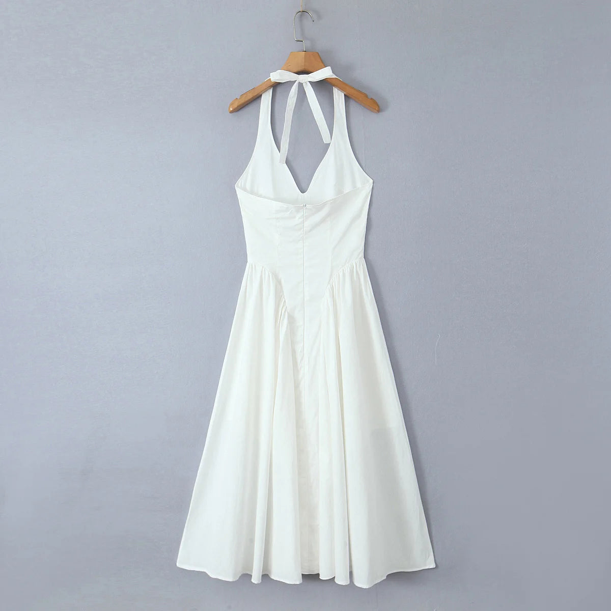 Backless Halter Midi Dress For Women Elegant A Line