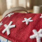 Kawaii Large Capacity Cartoon House Earphone Bag And Embroidery Storage Coin Purse In Red Polyester