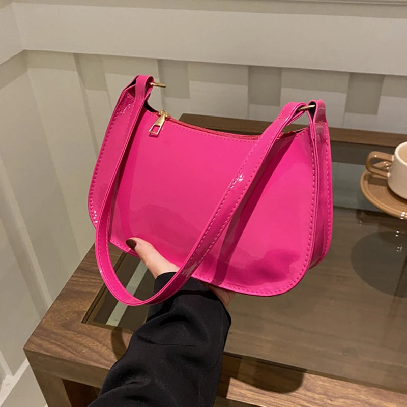 Retro Solid PU Leather Shoulder Bag For Women Chic Casual Hobo