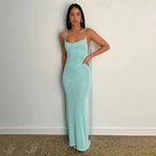 Backless Maxi Sundress With Spaghetti Straps