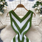 Knitted Mini Dress With Irregular Hem